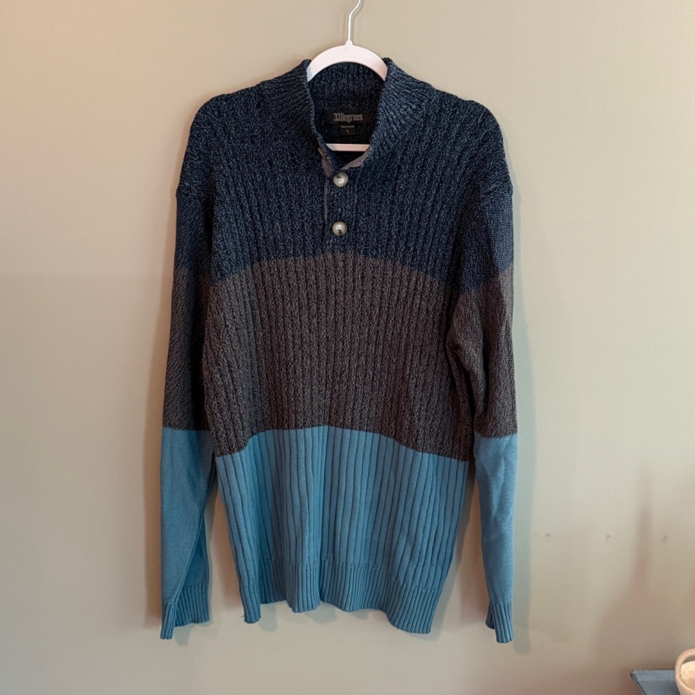 32 Degrees Men's Multicolor Crewneck Sweater